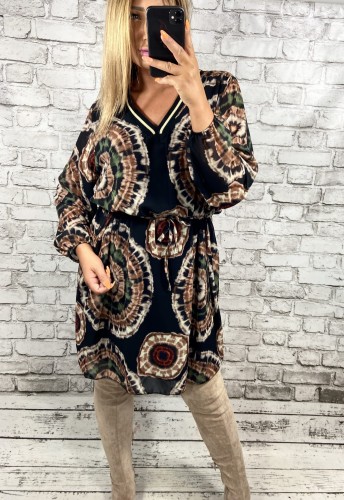 Sukienka z długim rękawem print tie dye Bunny wzór 2 – zdjęcie 2