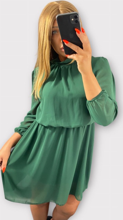 Sukienka Krótka Zielona SILVONA, Elegancka – zdjęcie 1
