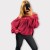 Bluzka Hiszpanka z Koronką Bordowa CALIENA, Plus Size, Luźna – zdjęcie 3