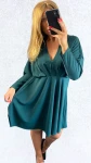 Sukienka Elegancka z Dekoltem Butelkowa Zieleń POXI, Plus Size