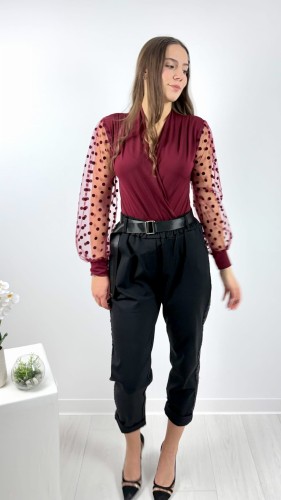 Body Kopertowe Bordowe MILETIA, Eleganckie – zdjęcie 2