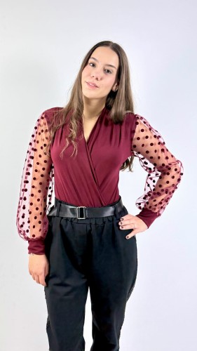 Body Kopertowe Bordowe MILETIA, Eleganckie – zdjęcie 1
