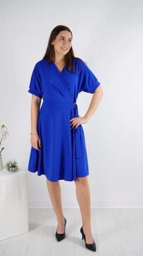 Sukienka Kopertowa Elegancka Chabrowa WELSONA – zdjęcie 2