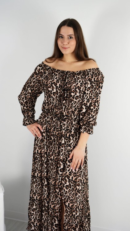 Sukienka Hiszpanka Długa w Panterkę KILAMNI V1.3.JPG