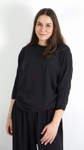 Bluzka Oversize Wiskoza Czarna ALIDA – zdjęcie 1