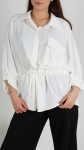 Koszula Damska z Wiązaniem Biała DOWINO  