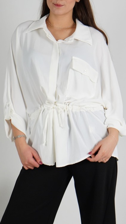 Koszula z Wiązaniem Biała DOWINO V21.JPG