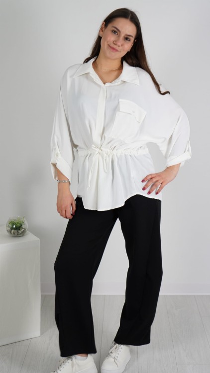 Koszula z Wiązaniem Biała DOWINO V22.JPG