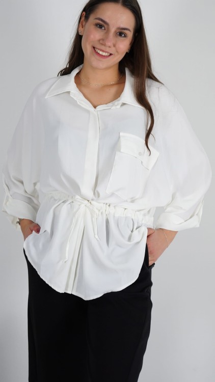 Koszula z Wiązaniem Biała DOWINO V23.JPG