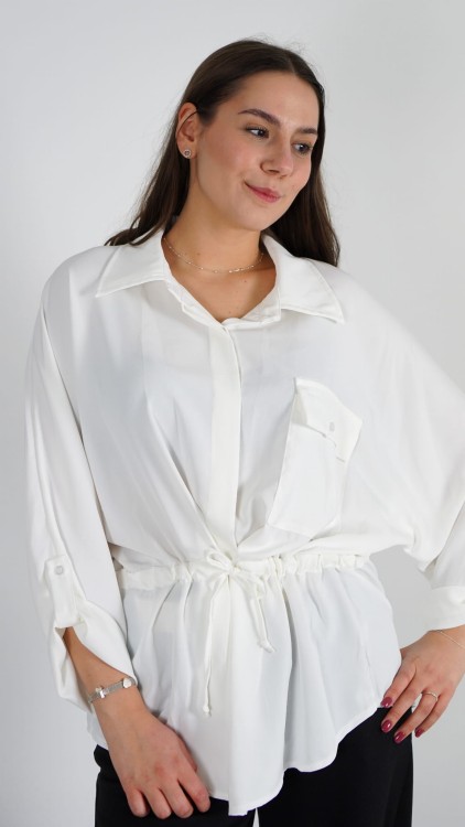 Koszula z Wiązaniem Biała DOWINO V24.JPG