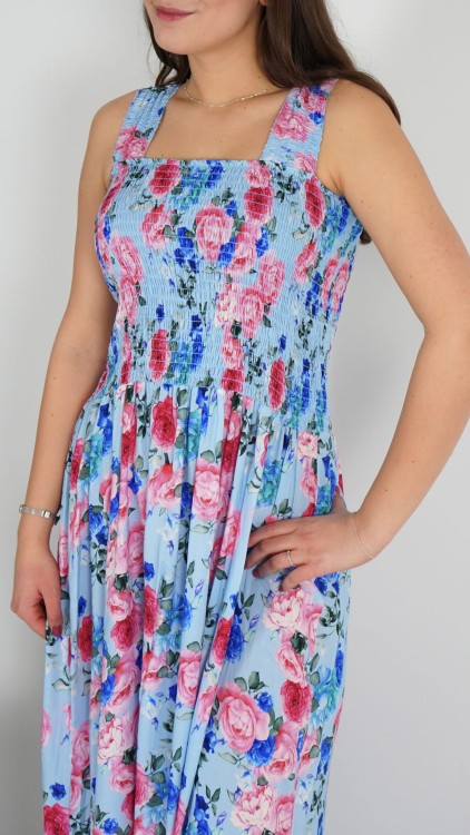 Sukienka Marszczony Dekolt Niebieska ZUSI V1.4.JPG