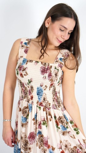 Sukienka Marszczony Dekolt Beżowa ZUSI V4.3.JPG