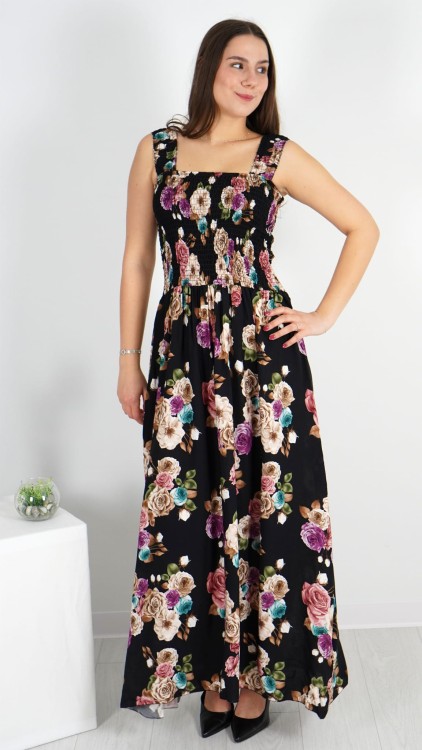 Sukienka Marszczony Dekolt Czarna ZUSI V5.2.JPG