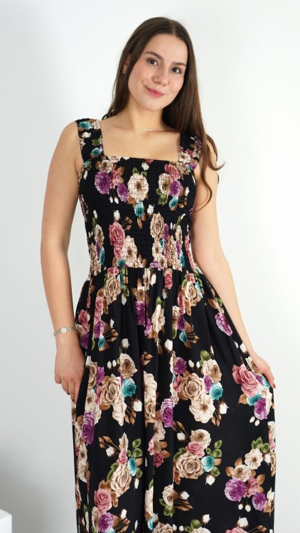 Sukienka Marszczony Dekolt Czarna ZUSI V5.4.JPG