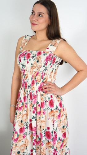 Sukienka Marszczony Dekolt Kremowa ZUSI V3.4.JPG