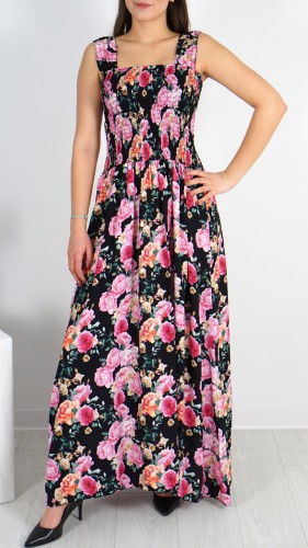 Sukienka Marszczony Dekolt Czarna ZUSI V6.1.JPG