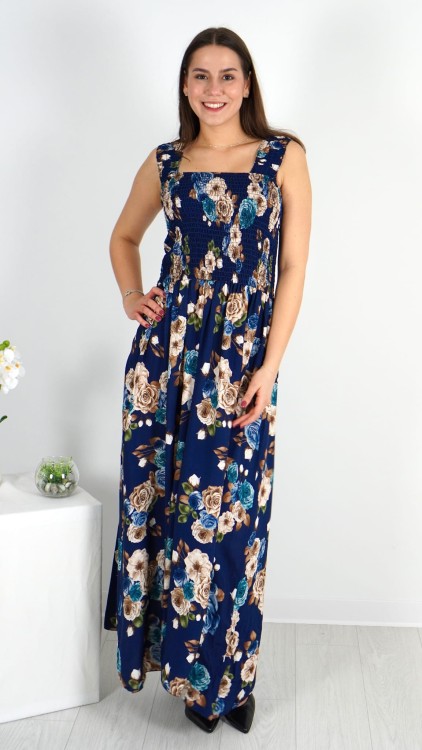 Sukienka Marszczony Dekolt Granatowa ZUSI V7.1.JPG