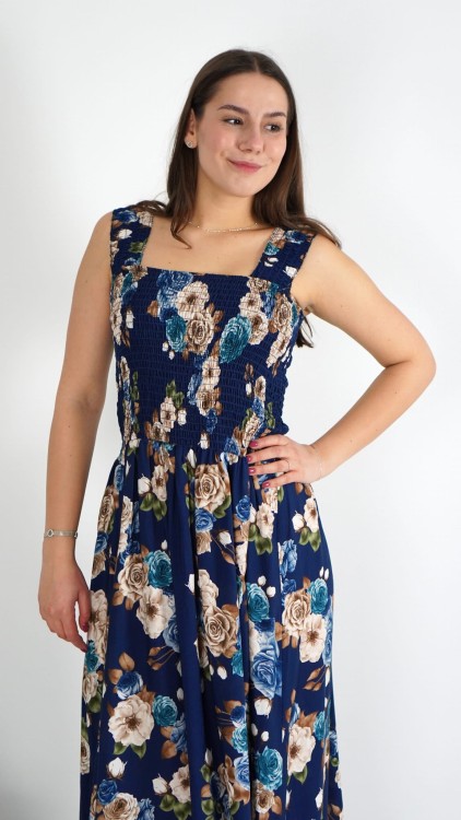 Sukienka Marszczony Dekolt Granatowa ZUSI V7.4.JPG