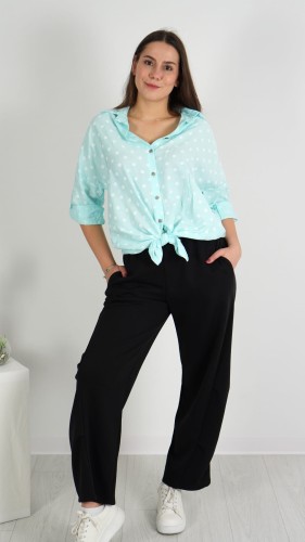 Koszula Damska Wiązana Turkusowa POLIA V1.1.JPG