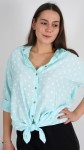 Koszula Damska Wiązana Turkusowa POLIA