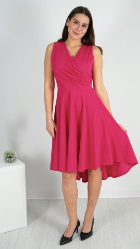 Sukienka Kopertowa Rozkloszowana Różowa ADELY V2.2.JPG