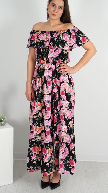 Długa Sukienka Hiszpanka w Kwiaty V1.1.JPG