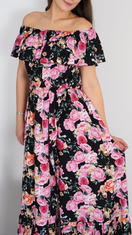 Długa Sukienka Hiszpanka w Kwiaty V1.4.JPG