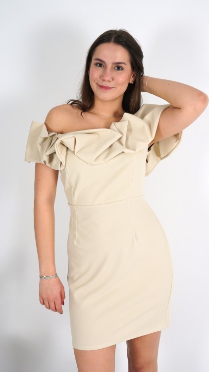 Sukienka Elegancka Hiszpanka Beżowa Mini CLODI V2.3.JPG