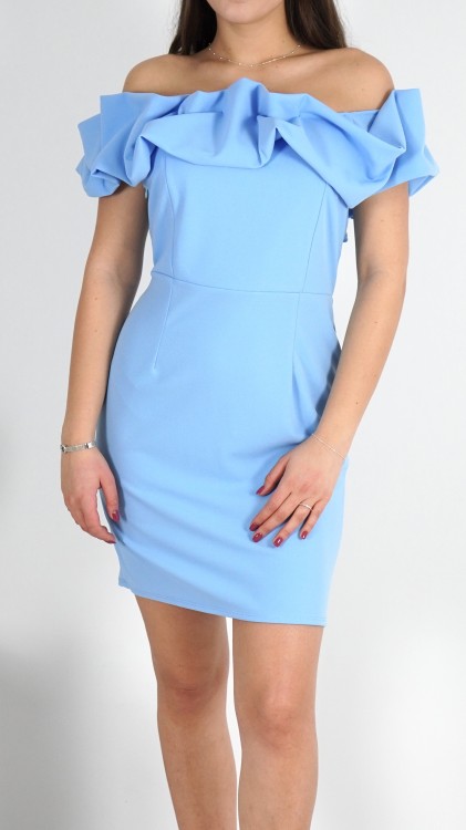 Sukienka Elegancka Hiszpanka Błękitna Mini CLODI V1.1.JPG