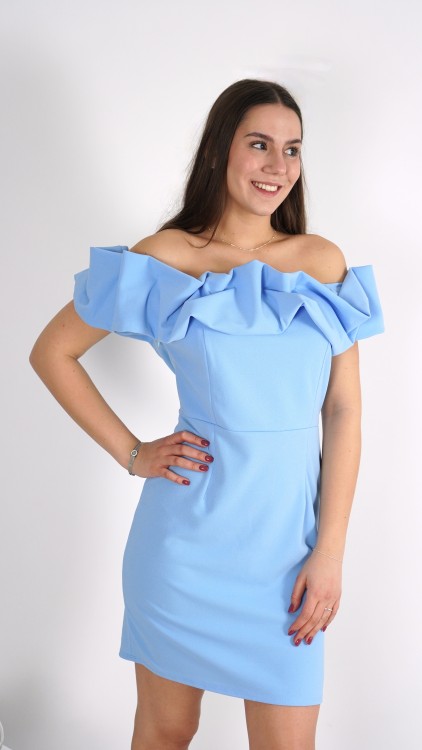 Sukienka Elegancka Hiszpanka Błękitna Mini CLODI V1.3.JPG