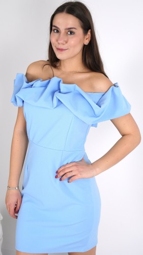 Sukienka Elegancka Hiszpanka Błękitna Mini CLODI V1.4.JPG