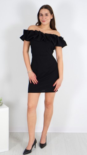 Sukienka Elegancka Hiszpanka MINI Czarna CLODI – zdjęcie 1