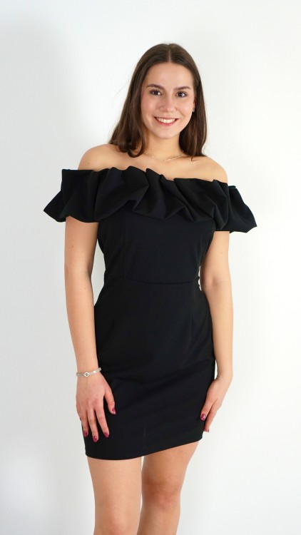 Sukienka Elegancka Hiszpanka MINI Czarna CLODI – zdjęcie 4