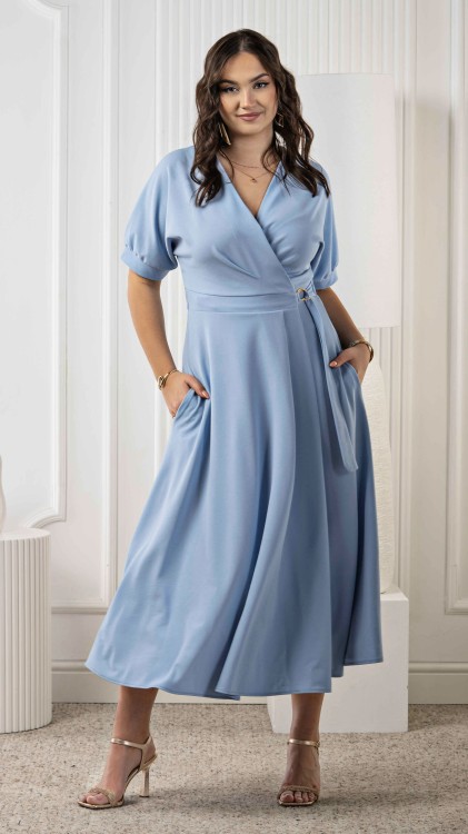 Sukienka Kopertowa Długa Błękitna WILSI V123.jpeg