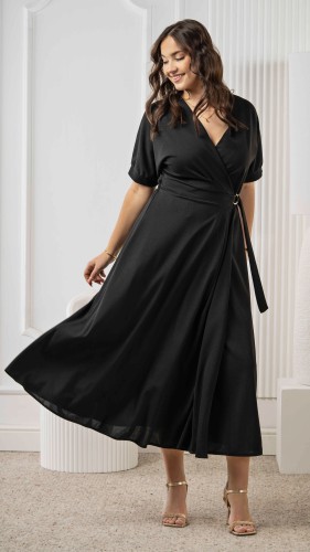 Sukienka Kopertowa Długa Czarna WILSI V1.1.jpeg