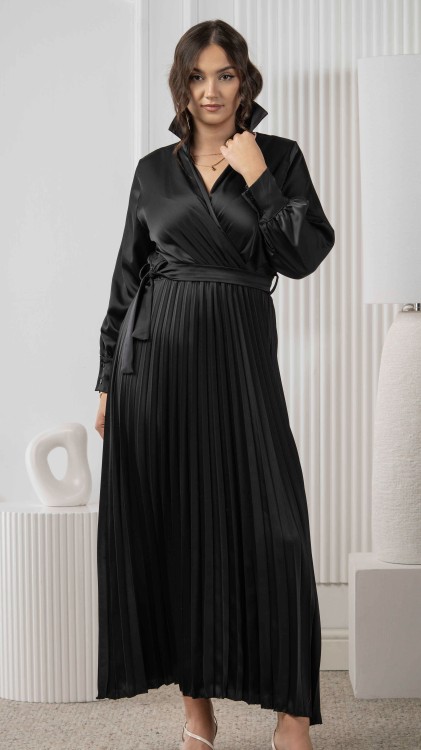 Sukienka Kopertowa Satynowa Maxi Czarna MAXIO V1.2.jpeg