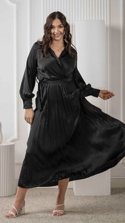 Sukienka Kopertowa Satynowa Maxi Czarna MAXIO V1.3.jpeg