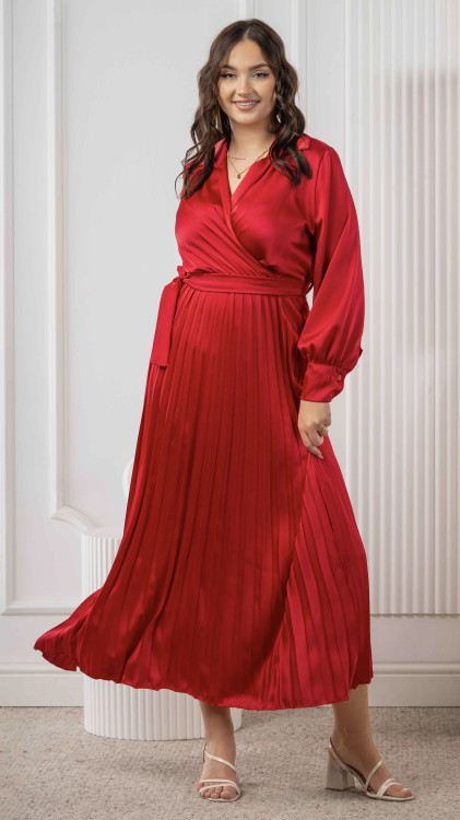Sukienka Kopertowa Satynowa Maxi Czerwona MAXIO V2.3.jpeg
