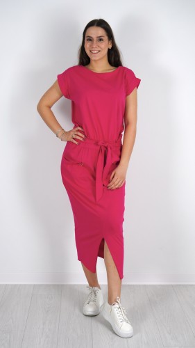 Sukienka Midi Bawełniana Różowa PRESIO V1.1.JPG