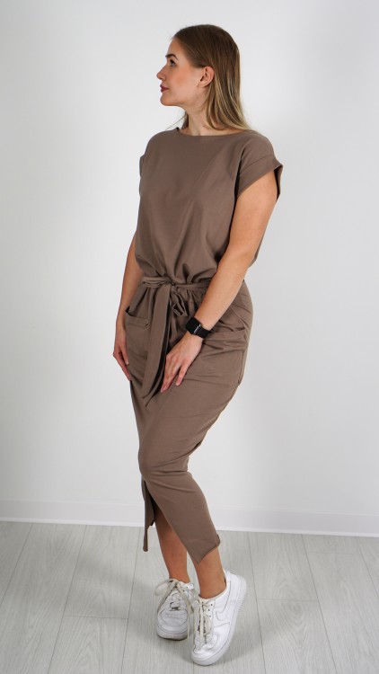 Sukienka Midi Bawełniana Brązowa PRESIO V2.2.JPG