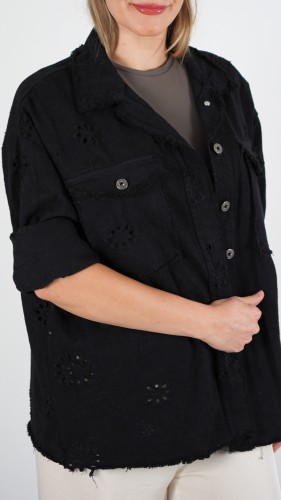 Kurtka Jeansowa Ażurkowa Czarna CANRI V4.1.JPG