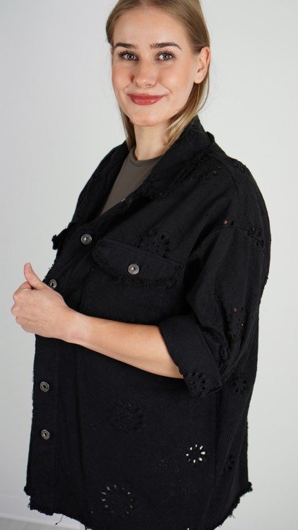 Kurtka Jeansowa Ażurkowa Czarna CANRI V4.3.JPG