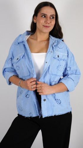 Kurtka Jeansowa Ażurkowa Niebieska CANRI V3.1.JPG