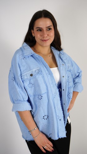 Kurtka Jeansowa Ażurkowa Niebieska CANRI V3.2.JPG