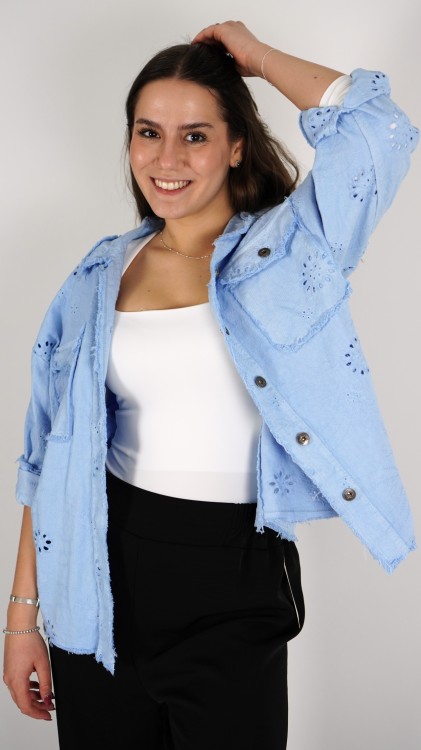 Kurtka Jeansowa Ażurkowa Niebieska CANRI V3.3.JPG