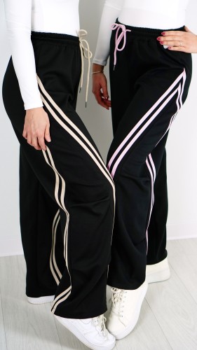 Spodnie Materiałowe Czarne z Beżem ADIO V3.3.JPG