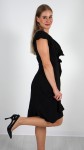 Sukienka Kopertowa z Falbankami Czarna BABINO  