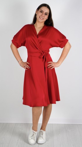 Sukienka Kopertowa Satynowa Czerwona SEKRITA V4.2.JPG