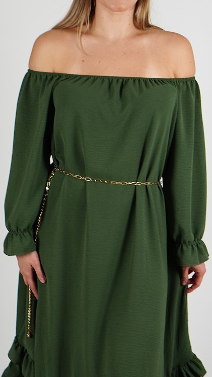 Sukienka Hiszpanka z Paskiem Khaki ELYZO V3.4.JPG