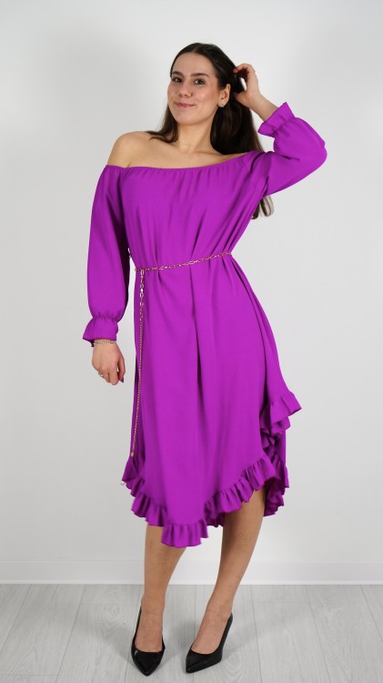 Sukienka Hiszpanka z Paskiem Fioletowa ELYZO V6.2.JPG